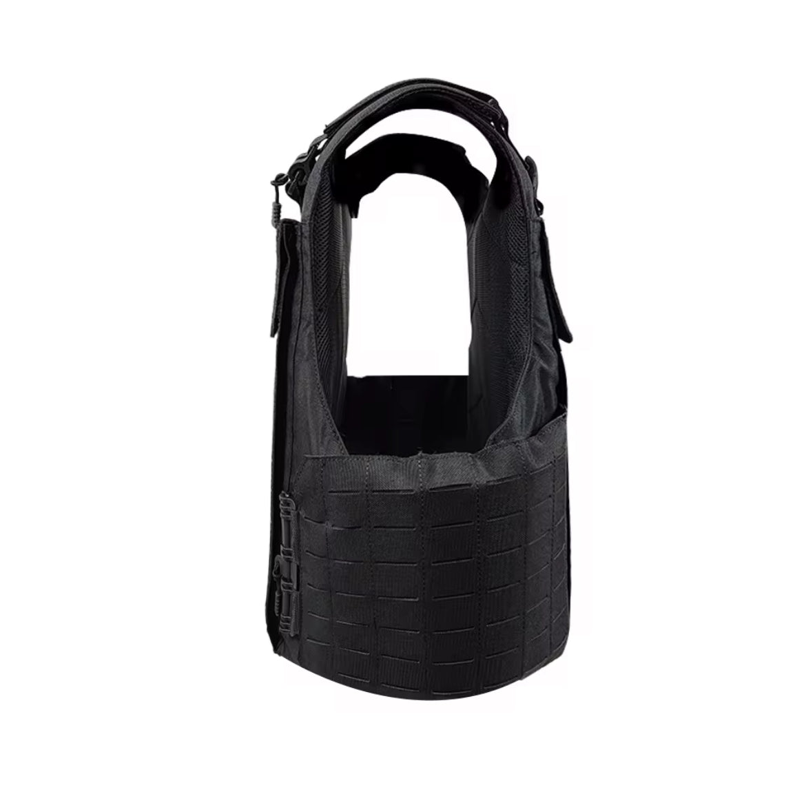 Elite Laser-Cut Tactical Plate Carrier Vest – Black