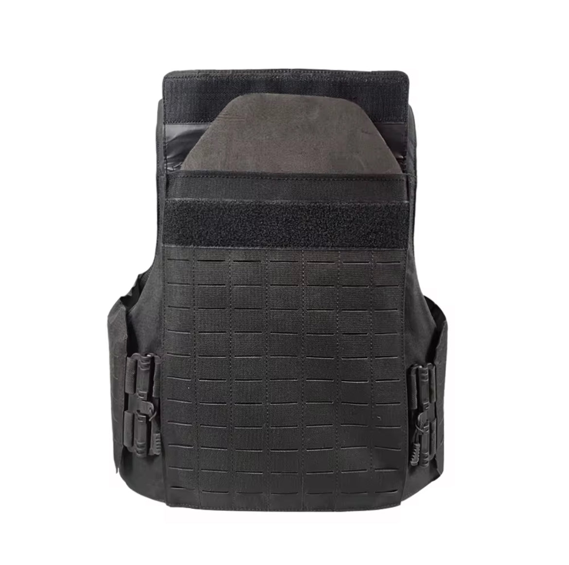 Elite Laser-Cut Tactical Plate Carrier Vest – Black