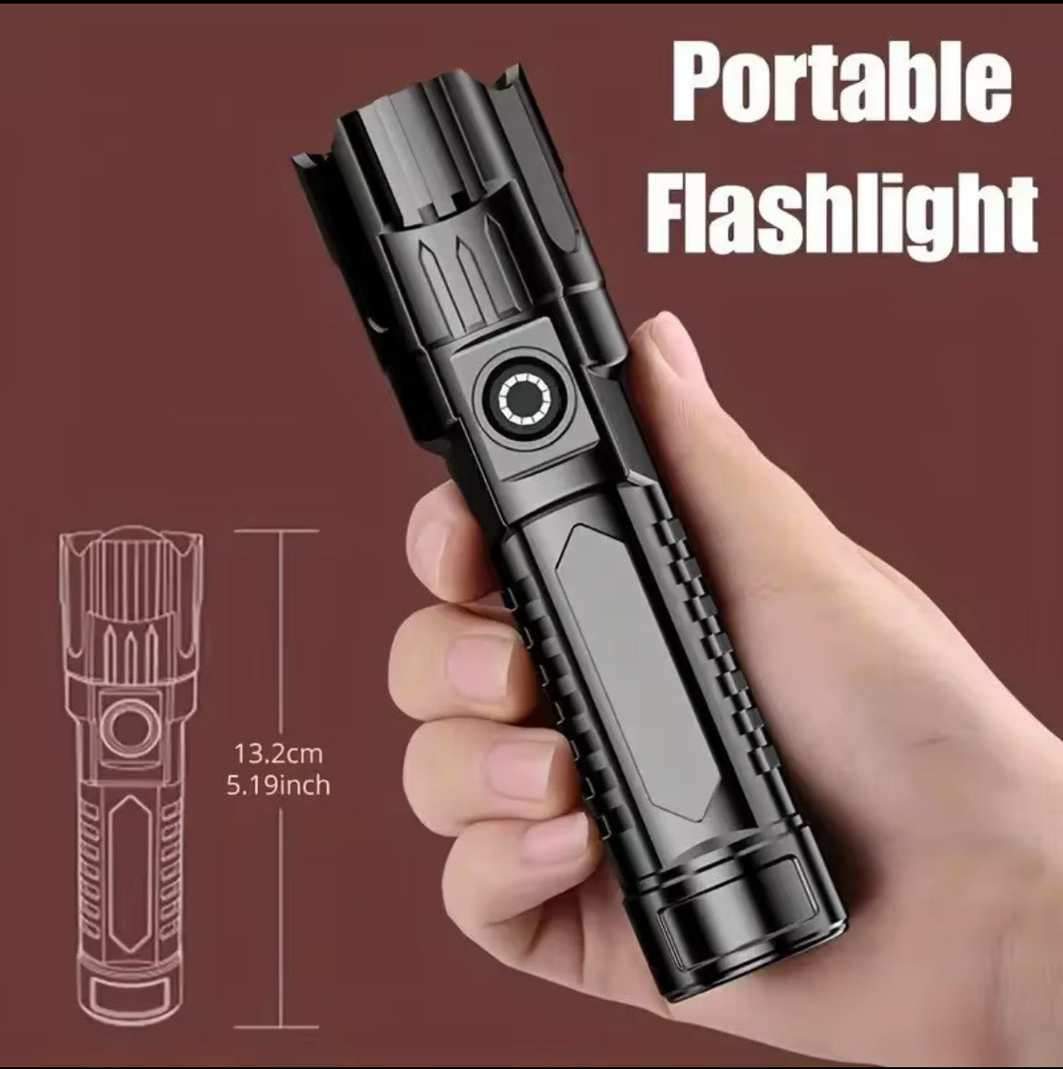 High-Power USB Rechargeable Tactical Flashlight – ID-Ready