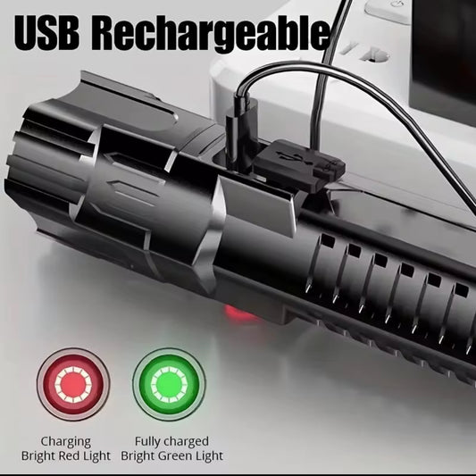 High-Power USB Rechargeable Tactical Flashlight – ID-Ready
